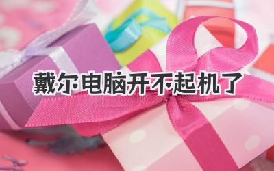 戴爾電腦開不起機了