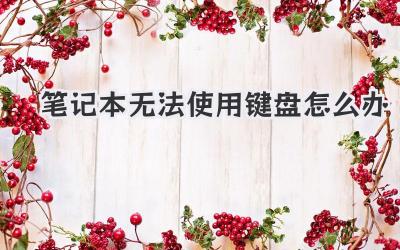 筆記本無法使用鍵盤怎么辦