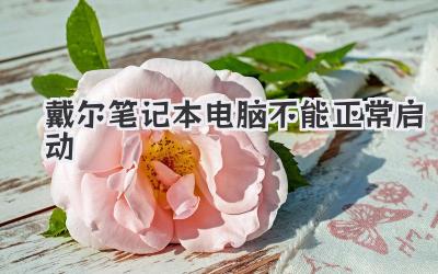 戴爾筆記本電腦不能正常啟動