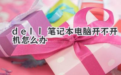 dell筆記本電腦開不開機怎么辦
