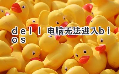dell電腦無法進入bios