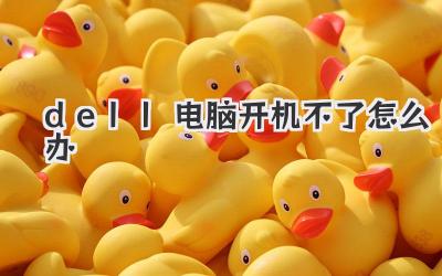 dell電腦開機不了怎么辦