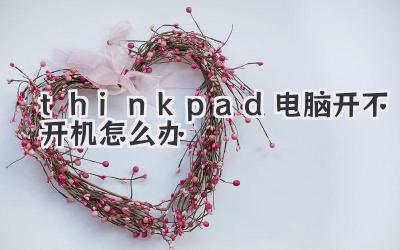 thinkpad電腦開不開機怎么辦
