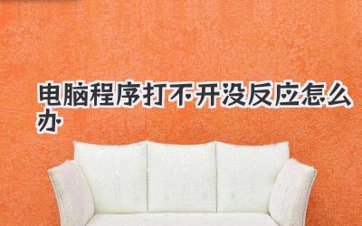 電腦程序打不開沒反應怎么辦