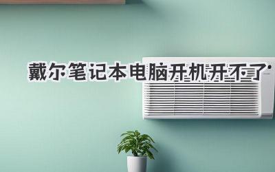 戴爾筆記本電腦開機(jī)開不了