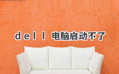 dell電腦啟動不了