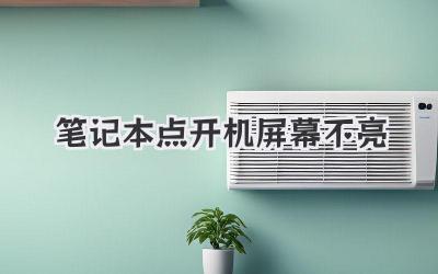 筆記本點開機屏幕不亮