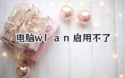 電腦wlan啟用不了