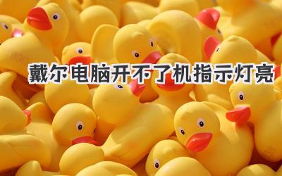 戴爾電腦開不了機指示燈亮