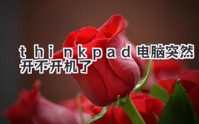 thinkpad電腦突然開不開機(jī)了