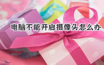 電腦不能開啟攝像頭怎么辦