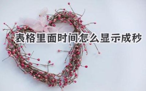 表格里面時間怎么顯示成秒？